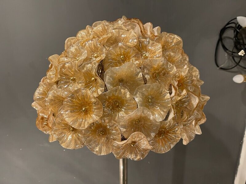 Murano Glass Flower Floor Lamp, 1970s