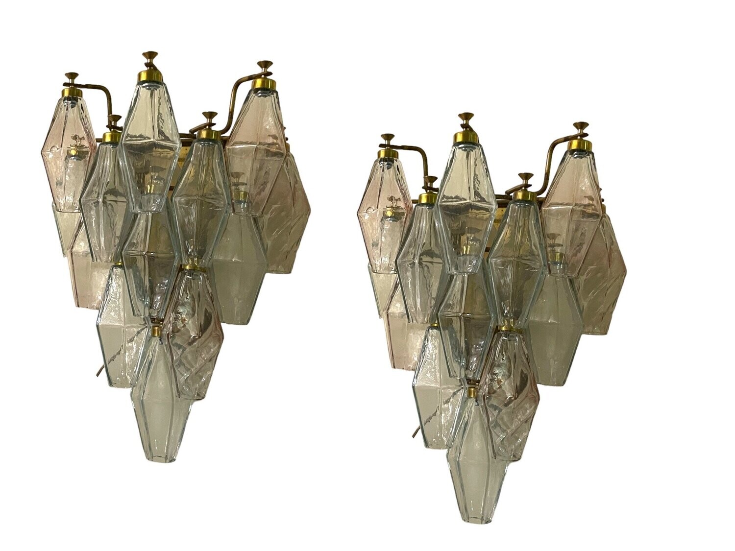 Murano Glass Polygon Sconces, 1980s, Set of 2