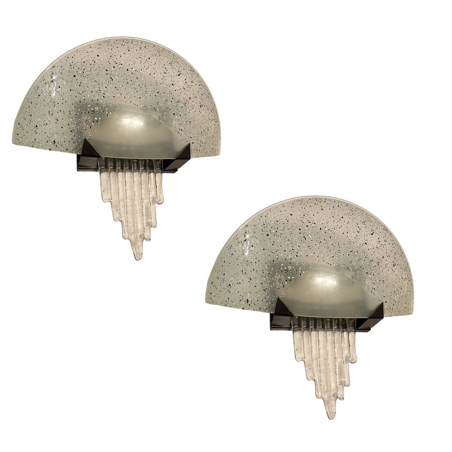 Large Sculptural Murano Glass Sconces by VE.SO.I DESIGN, 1980s, Set of 2