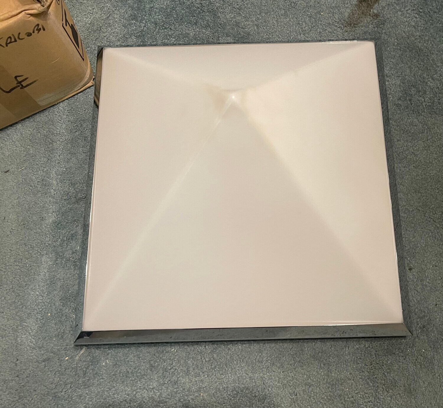 Large White Acrylic Flushmount from Zonca, Italy, 1980s