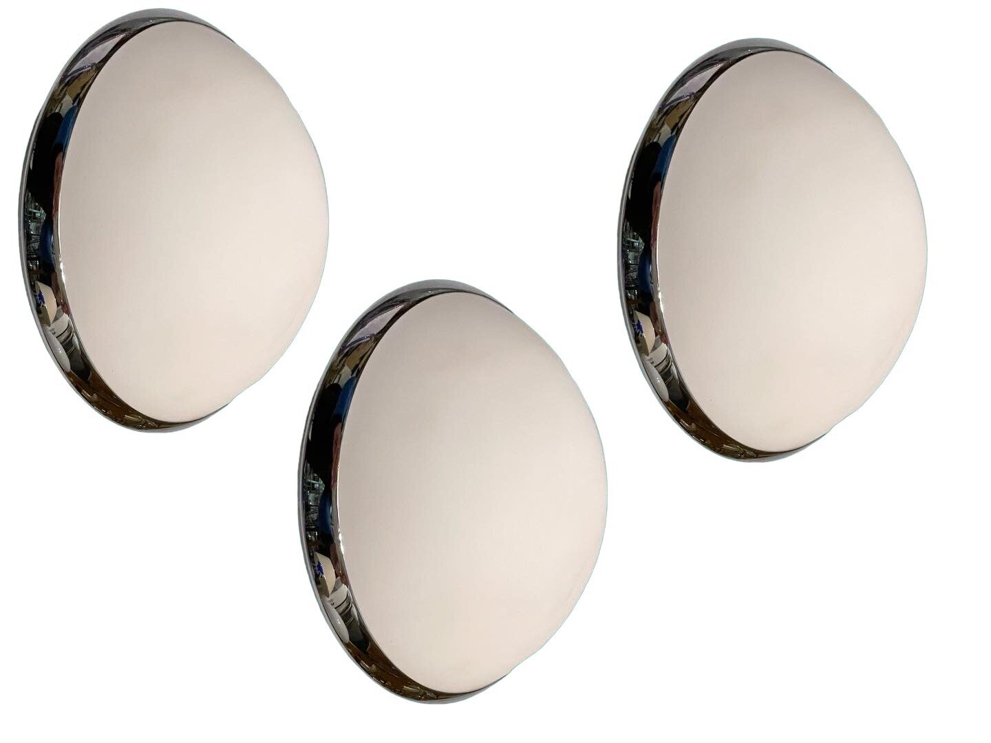 Opaline Glass Sconces, 1980s, Set of 3