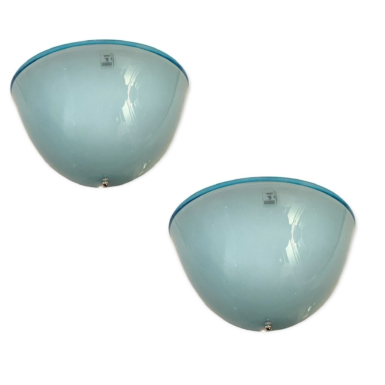 Light Blue Murano Glass Sconces, 1970s, Set of 2