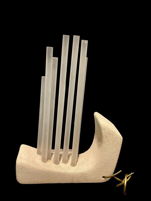 Acrylic Stone Table Lamp, 1980s