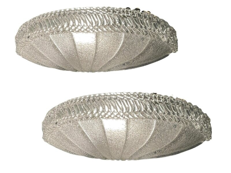 Large Murano Glass Sconces, 1980s, Set of 2
