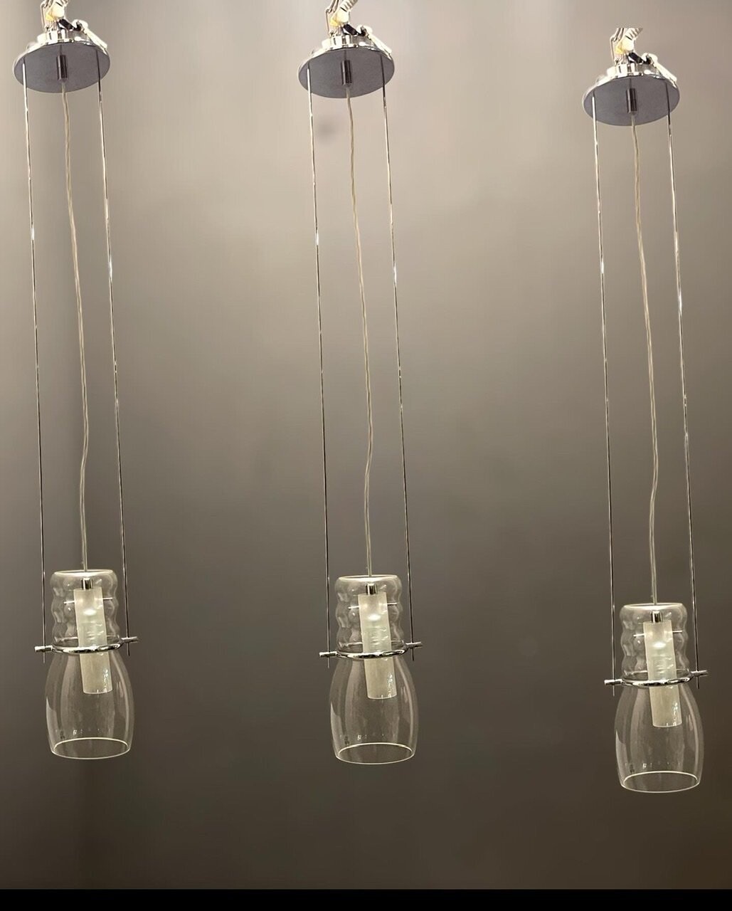 Murano Glass Light Pendants, 1990s, Set of 3