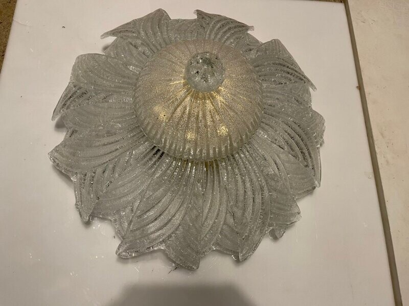 Large Venetian Murano Glass Flush Mount, 1960s