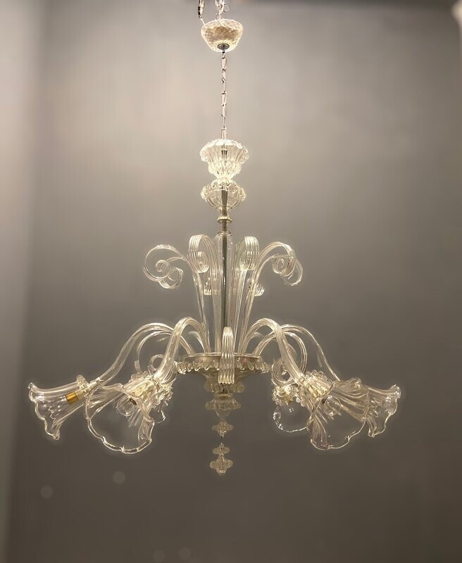 Large Venetian Murano Glass Chandelier, 1960s