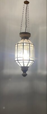 Antique Italian Bronze and Glass Pendant