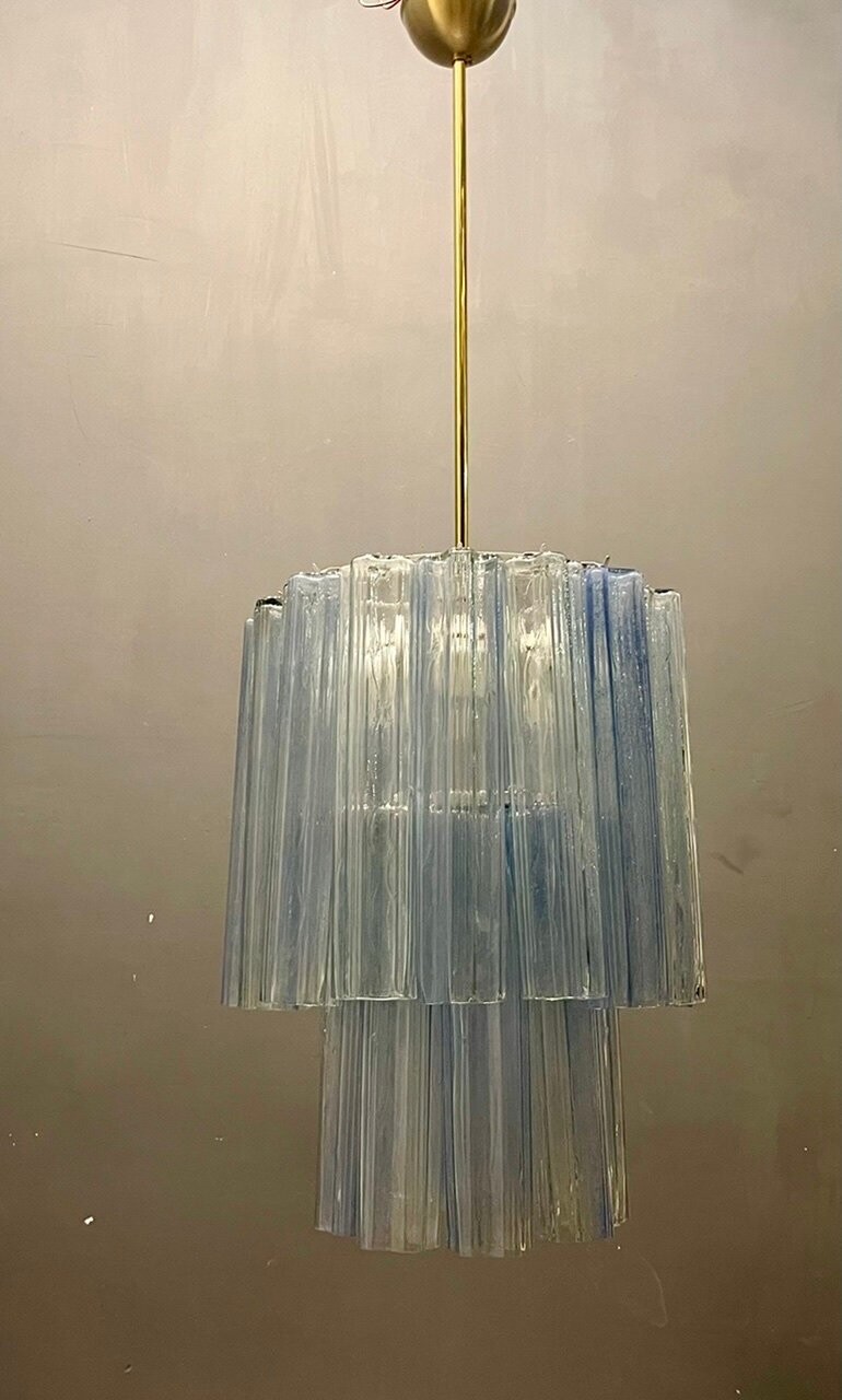 Italian Murano Glass Tronchi Tube Chandelier