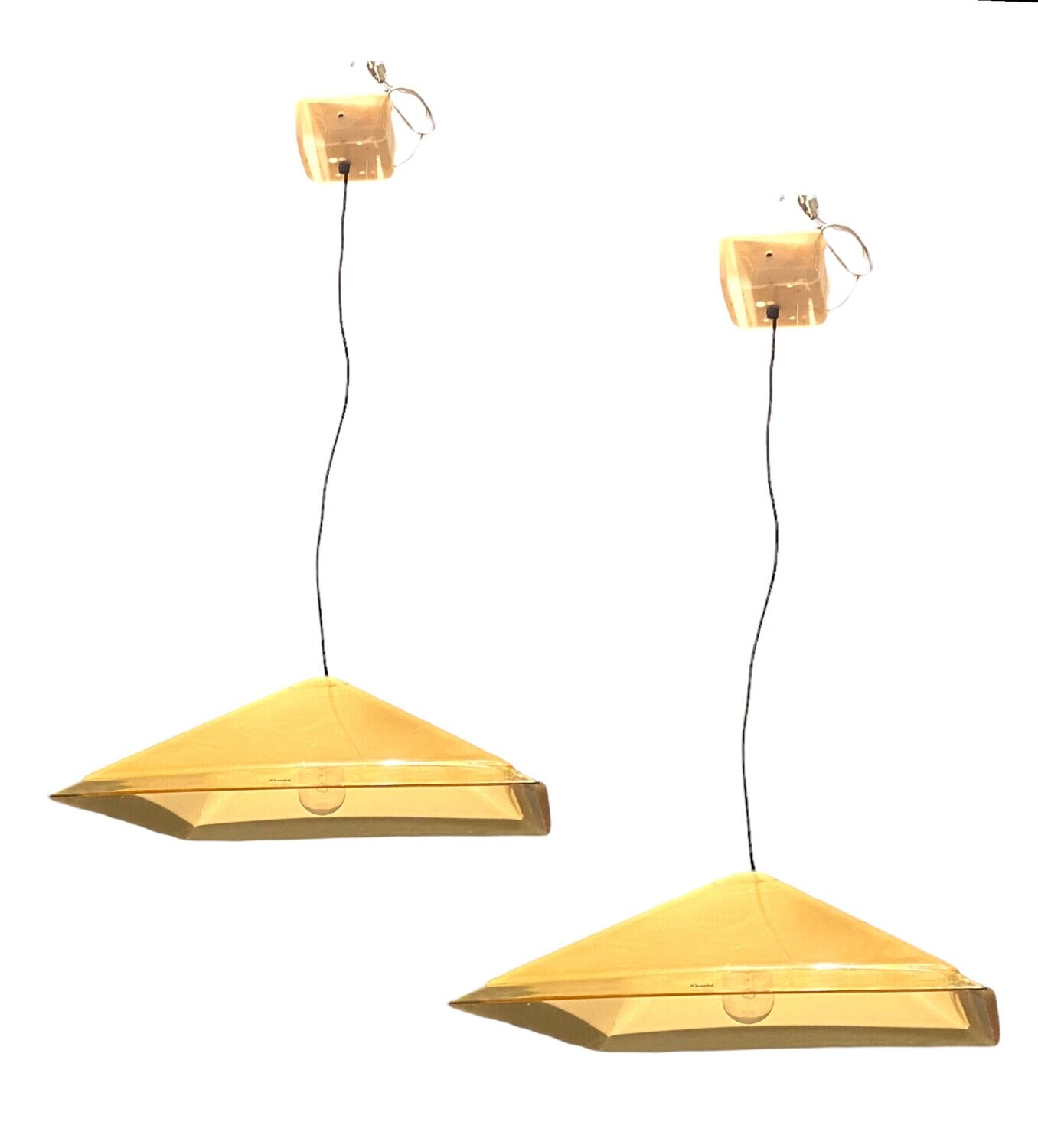 Italian Acrylic Light Pendants from IGuzzini, Set of 2