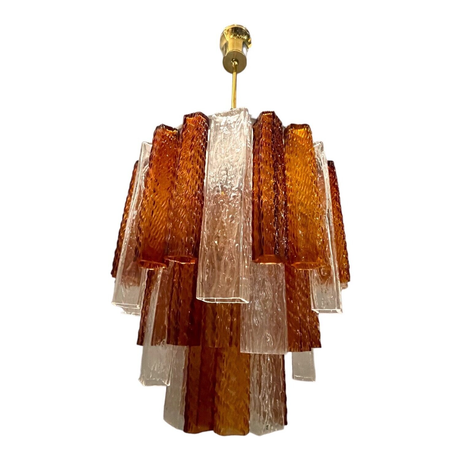 Large Murano Glass Tube Chandelier by Paolo Venini, 1970s