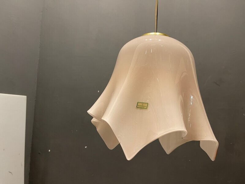 Pink Murano Glass Light Pendant by De Mayo