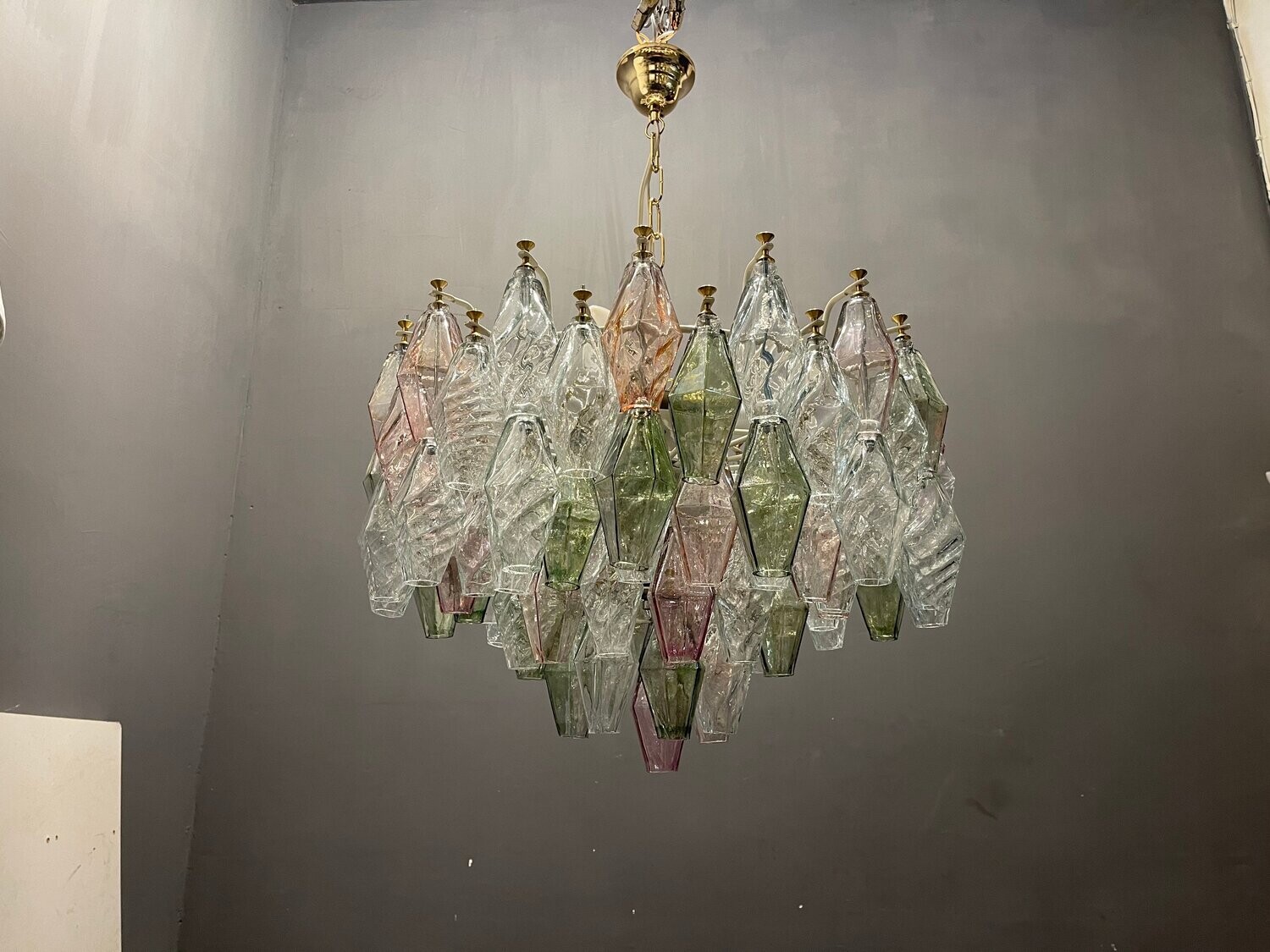 Italian Murano Glass Polygon Chandelier