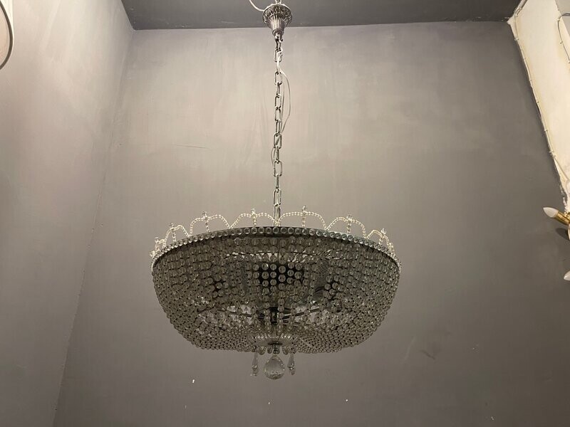 Italian Crystal Beaded Chandelier, 1960s