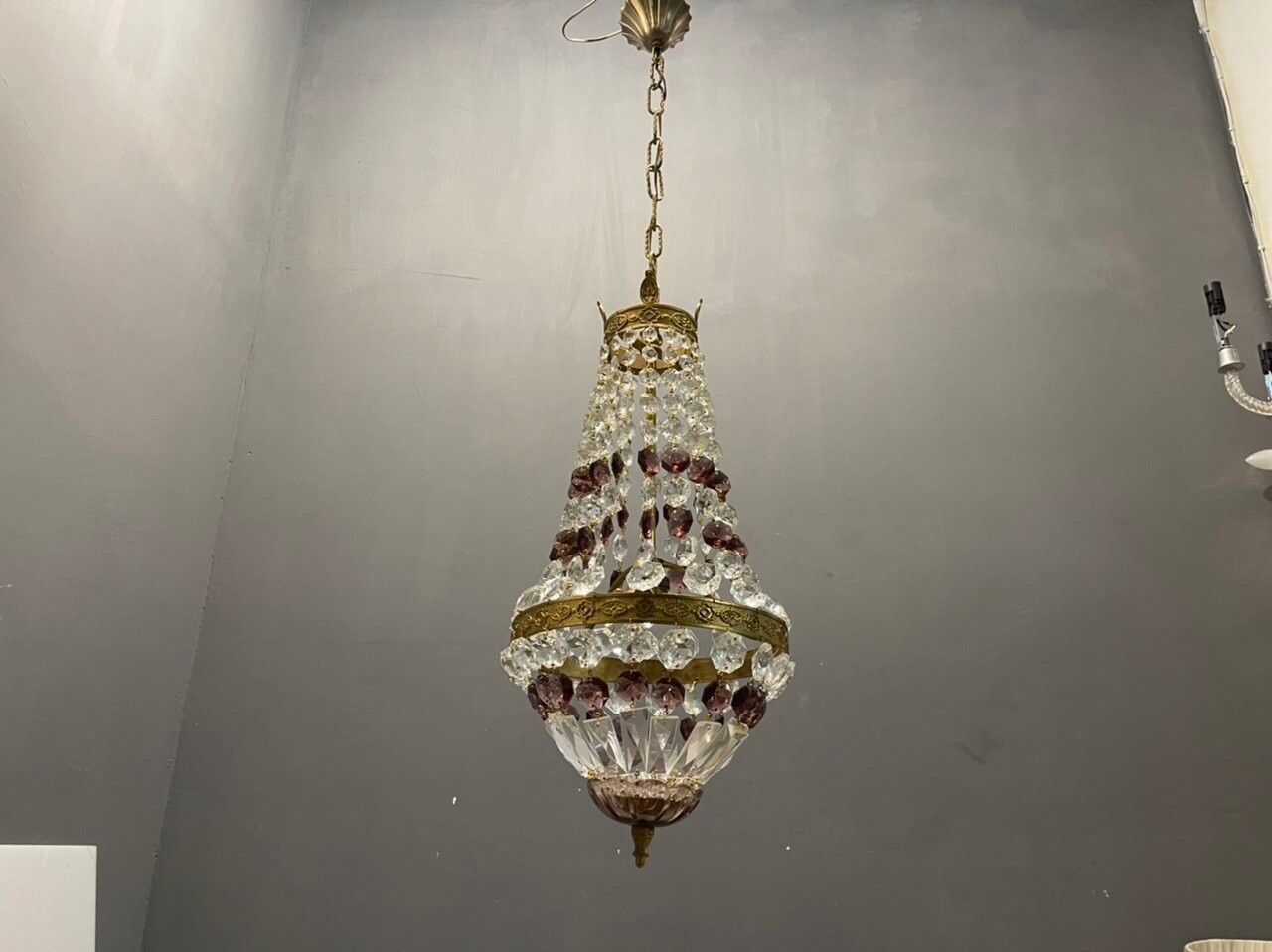 Italian Crystal Basket Chandelier