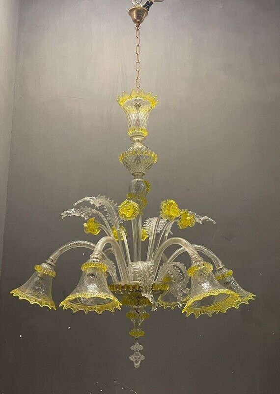 Italian Flower Chandelier in Murano Glass, 1960s