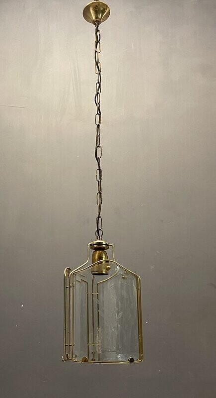 Italian Glass Brass Pendant Ceiling Lamp