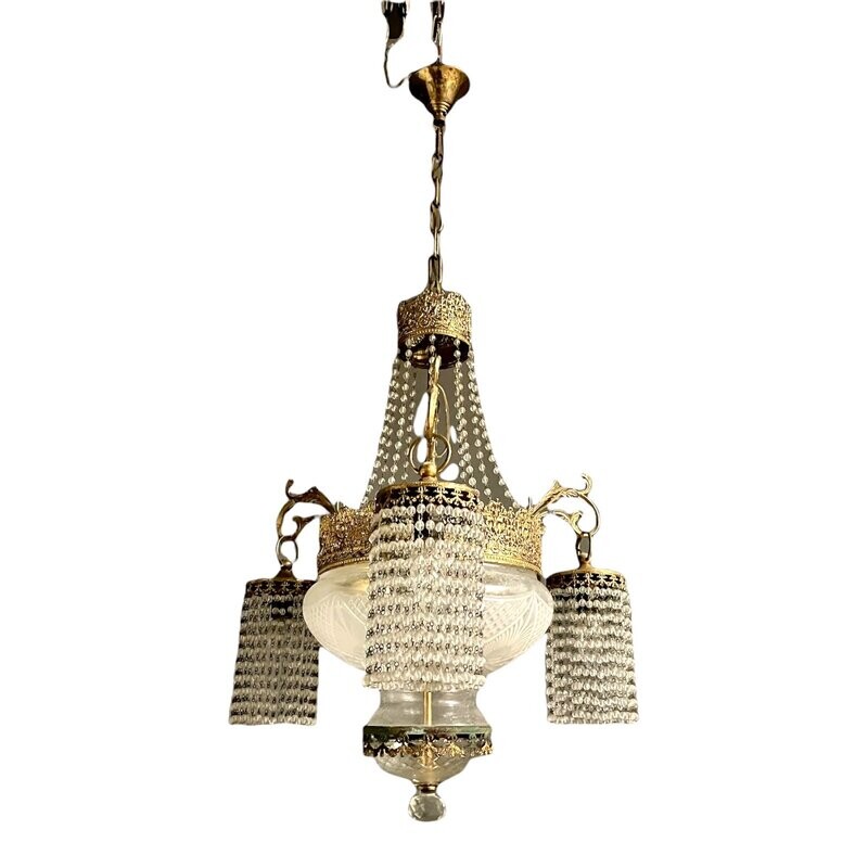 Vintage Italian Liberty Chandelier, 1930s