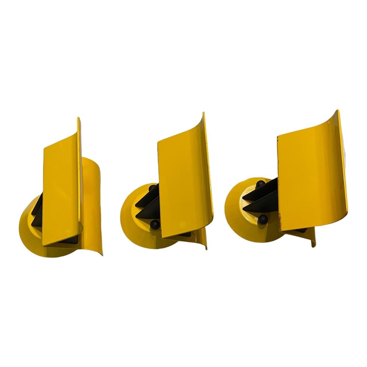 Mid-Century Italian Yellow Metal Sconces, Set of 3