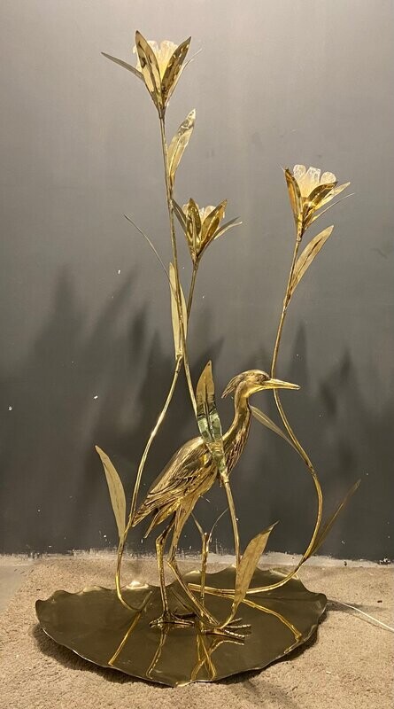 Large Italian Brass Floor Lamp by Cittone Oggi