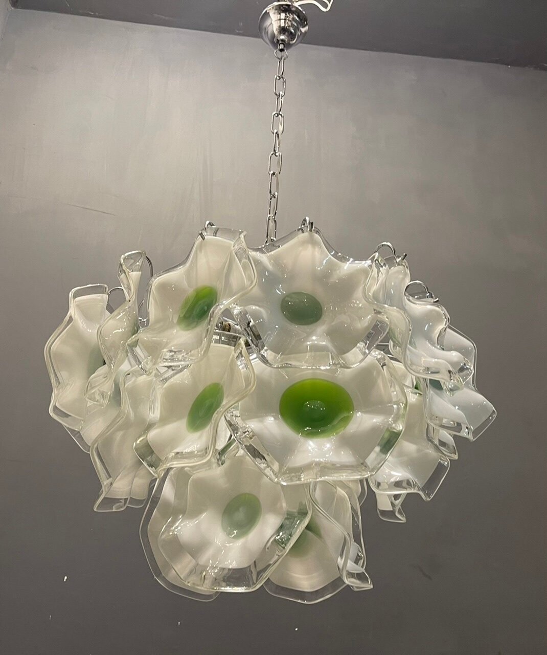 Italian Murano Glass Disc Chandelier, 1970s