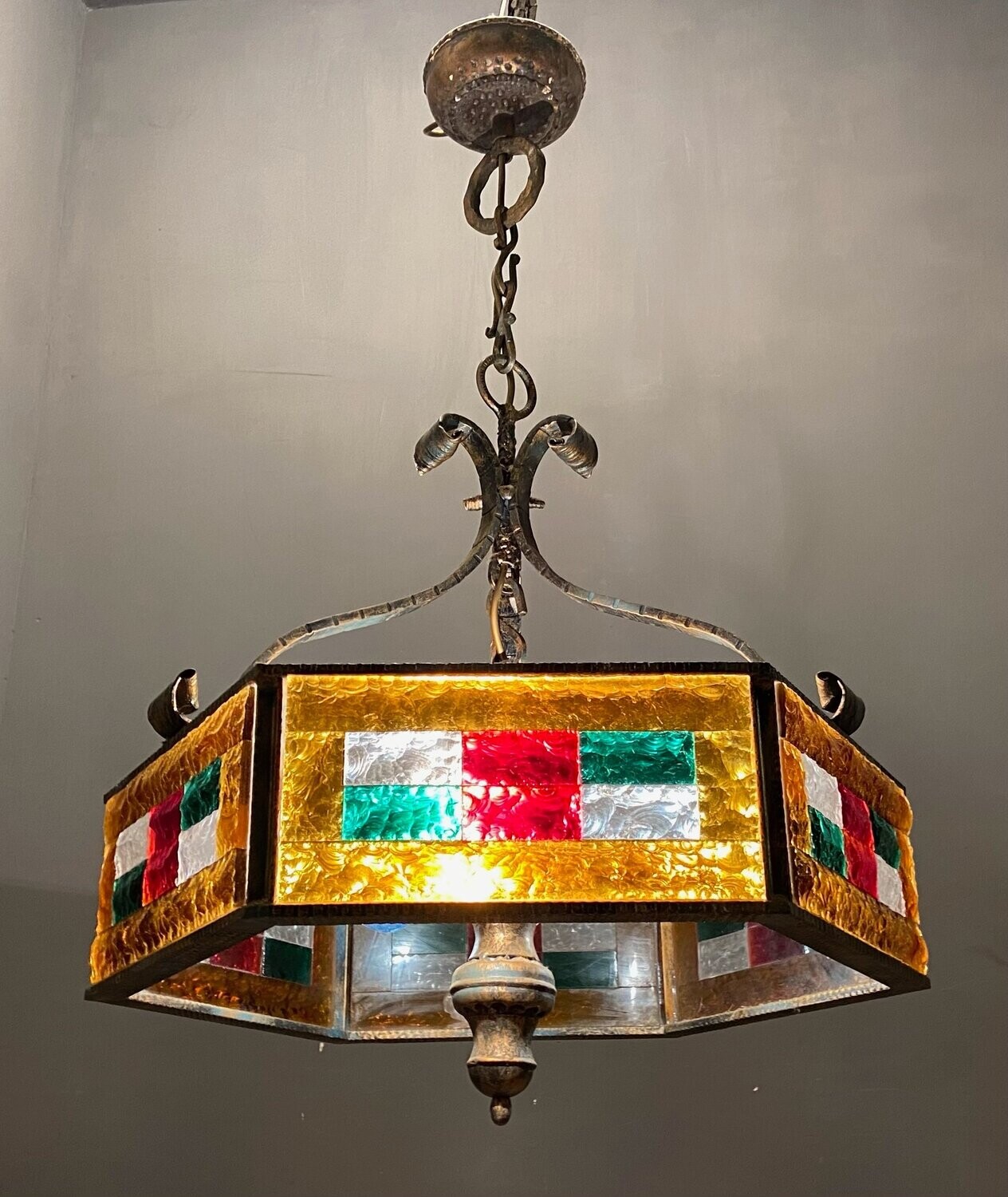 Vintage Italian Rustic Murano Glass Lamp