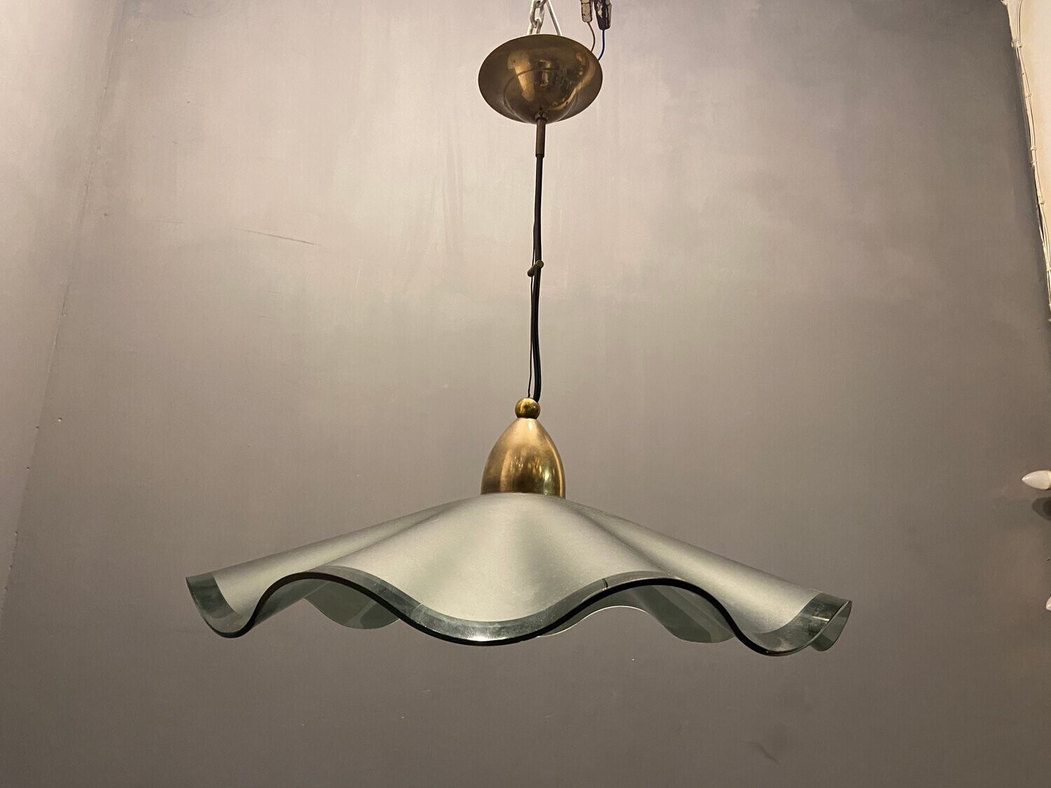 Italian Satinated Glass Light Pendant, 1970s