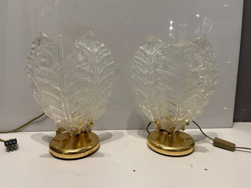 Murano Glass Table Lamps, Set of 2