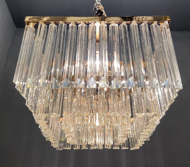 Mid-Century Murano Glass Prism Flushmount