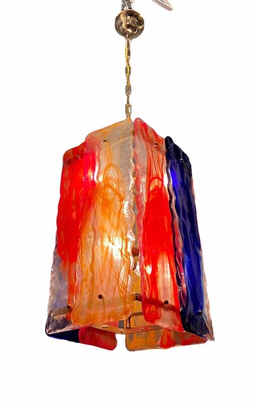 Mid-Century Multicolored Murano Glass Pendant Lamp
