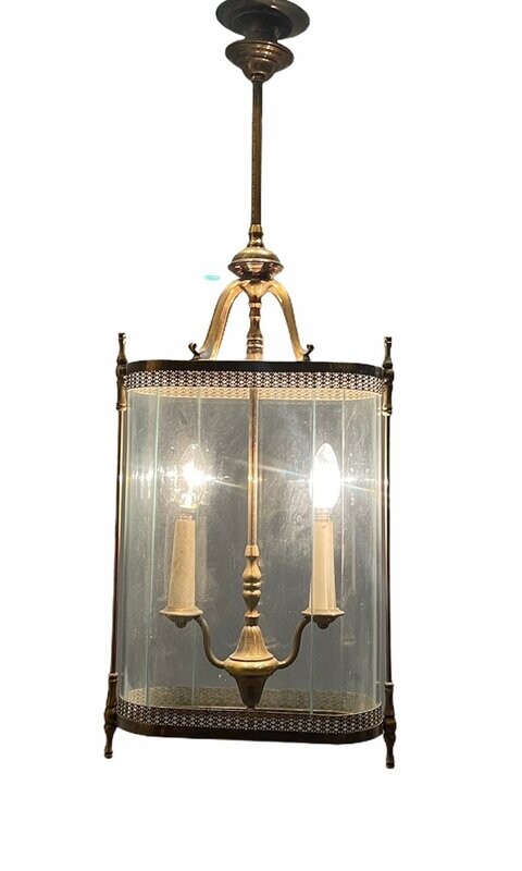 Large Bronze Pendant Light, 1930s