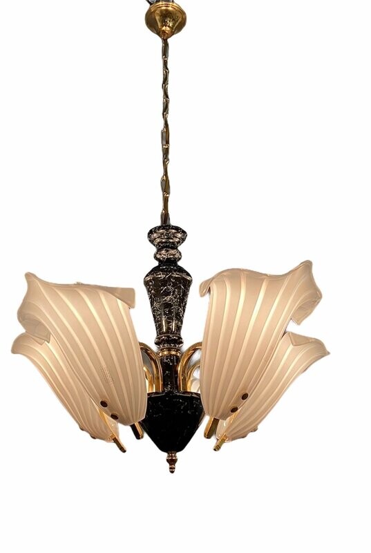 Murano Glass Leaf Chandelier, 1970s