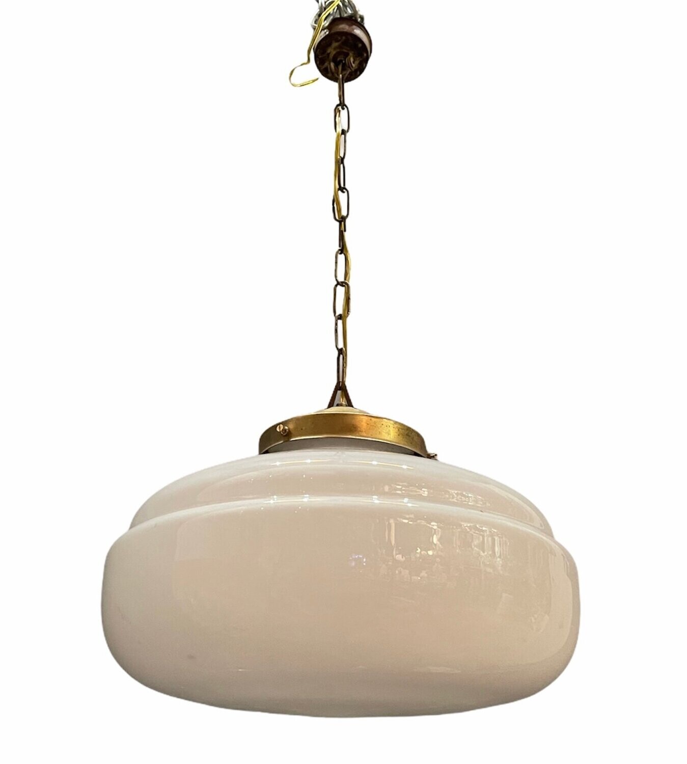 Mid-Century White Murano Glass Pendant Light