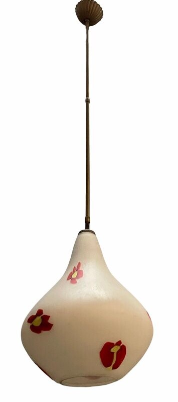 Vintage Opaline Glass Pendant Lamp