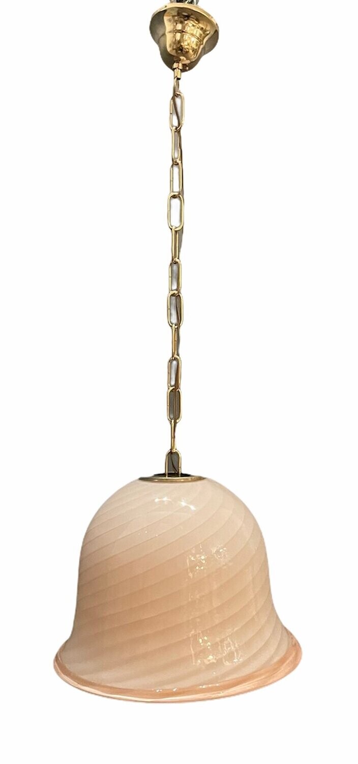 Pink Swirl Murano Glass Pendant Lamp from Venini