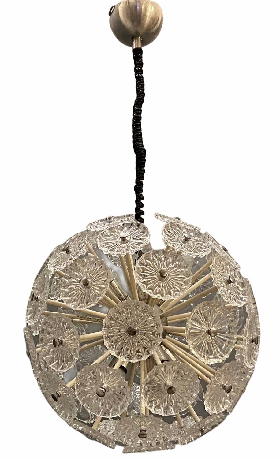 Sputnik Chandelier with Glass Discs, 1970s