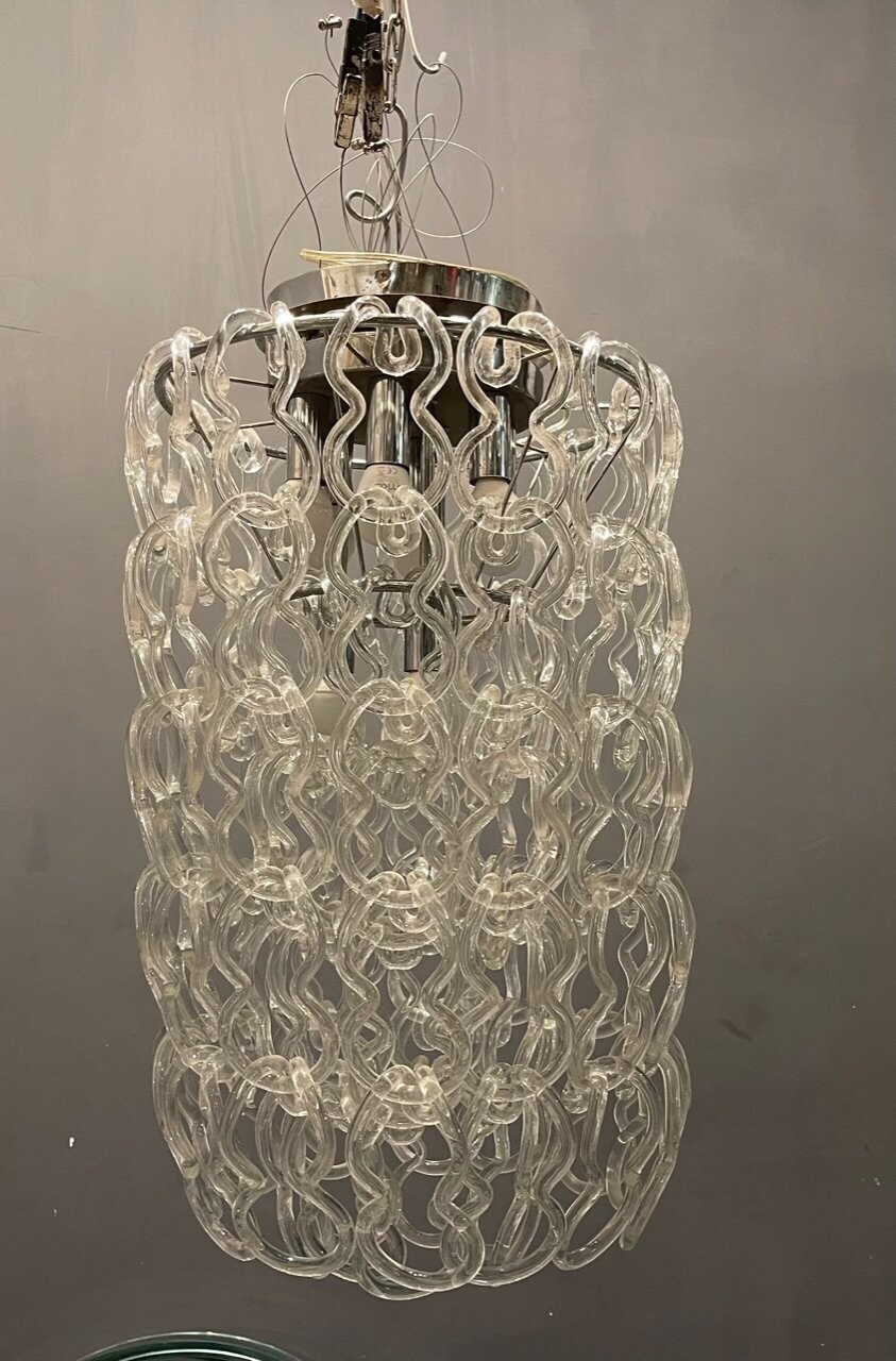 Murano Glass Giogali Chandelier by Angelo Mangiarotti, 1970s