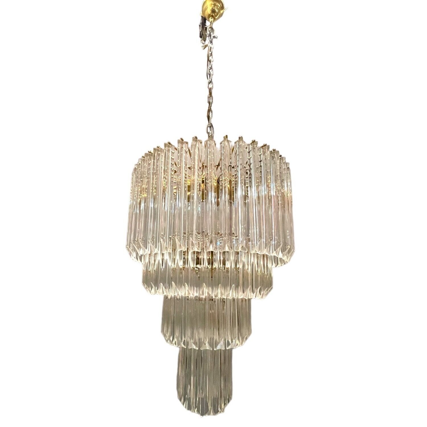 Large Murano Glass Prism Chandelier, 1970s