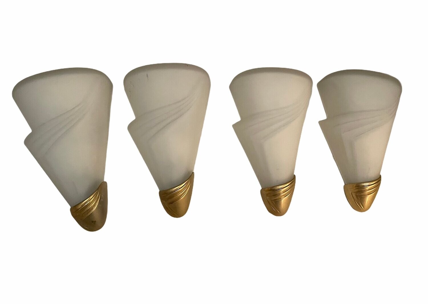 Opaline Glass Sconces, 1970s, Set of 4