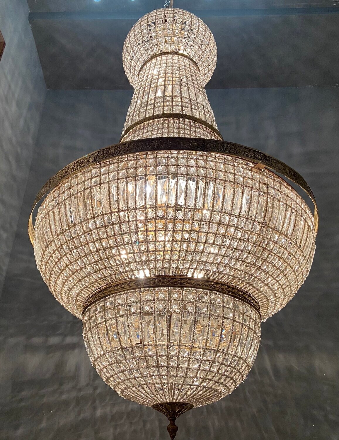 Large Crystal Chandelier, 1970s