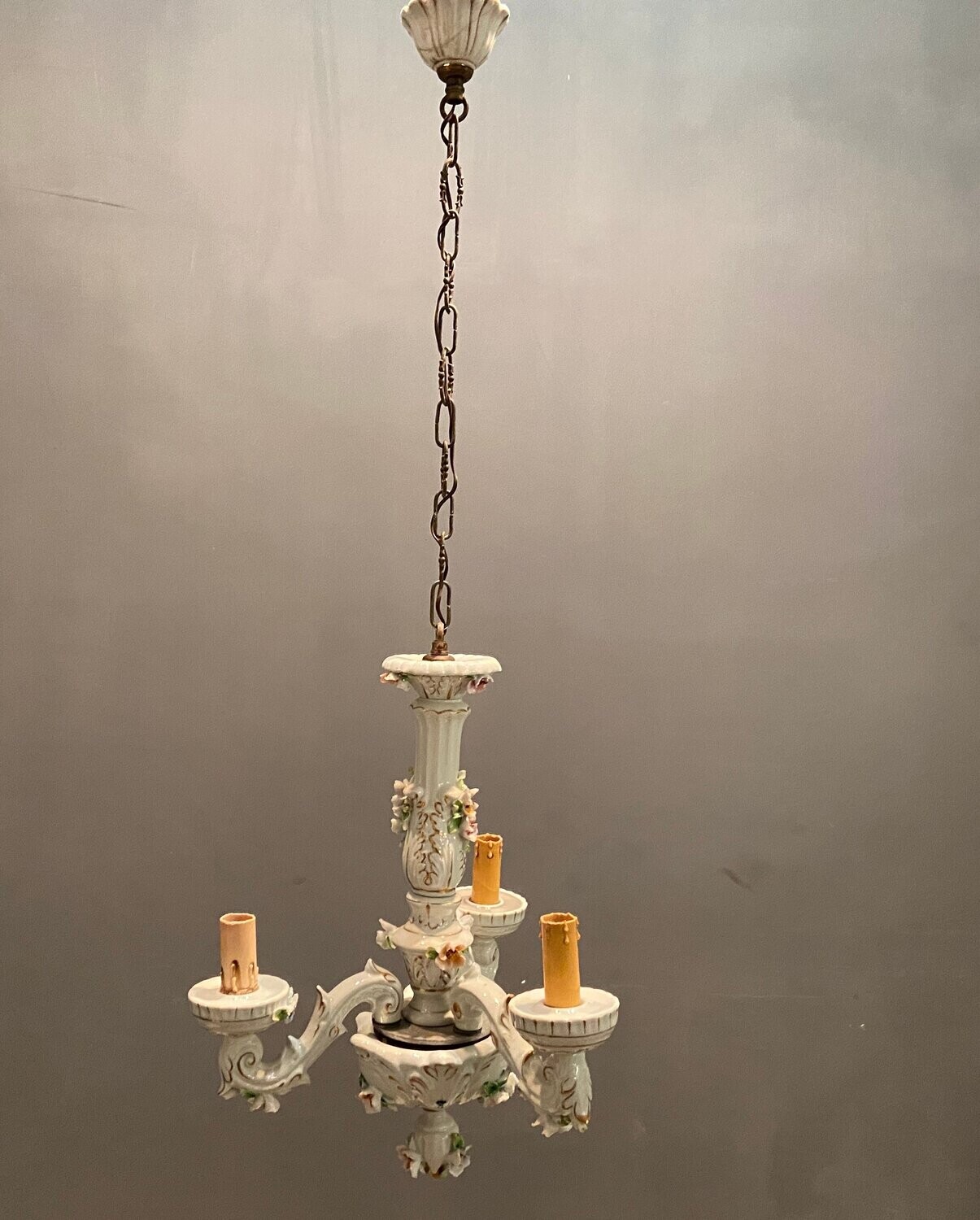 Vintage Porcelain Chandelier, 1960s
