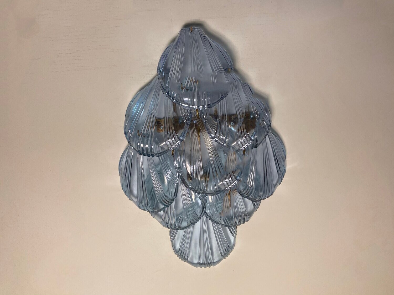 VIntage Lilac Glass Shell Sconces, 1970s, Set of 2