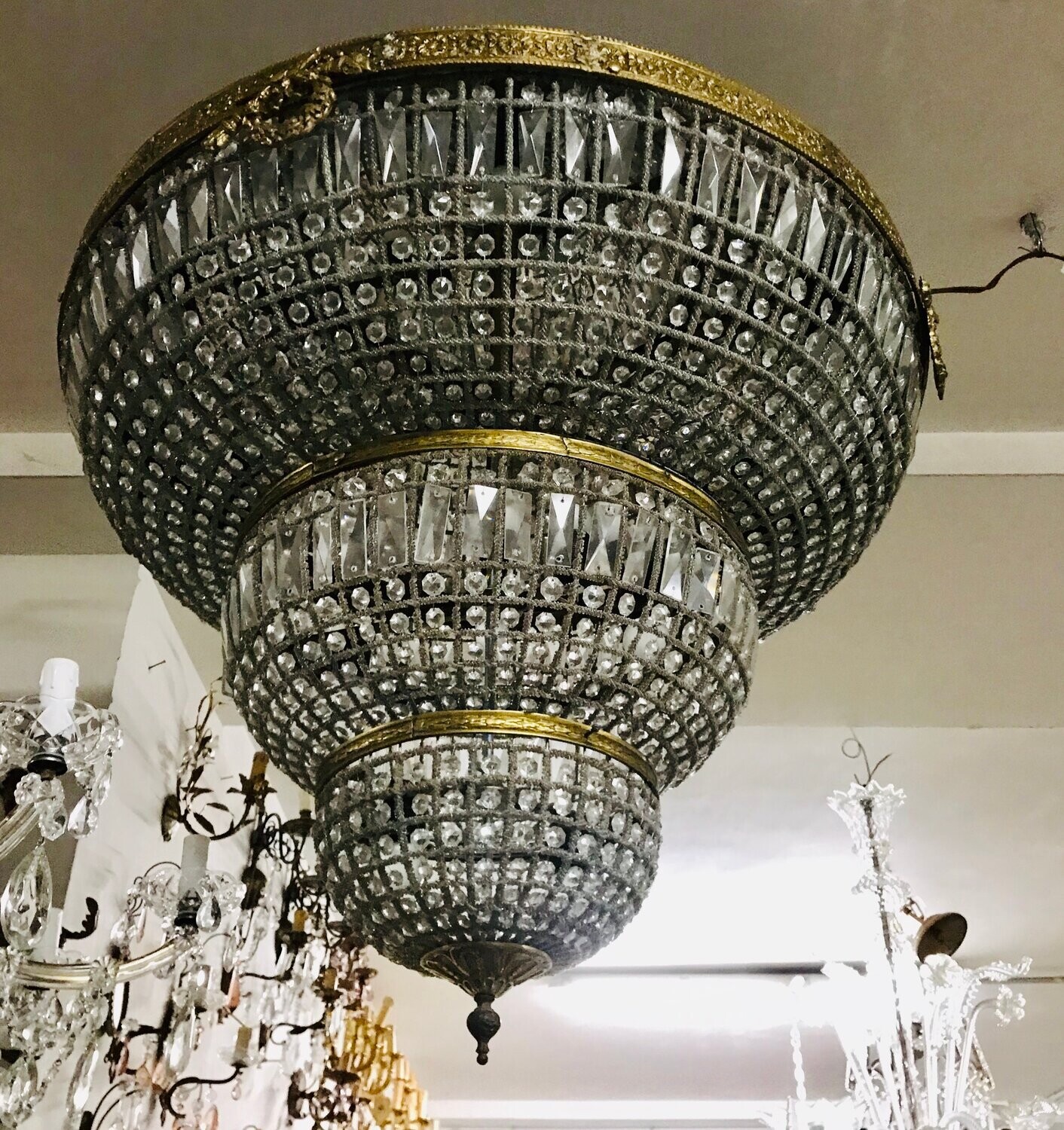 Large Crystal Chandelier, 1970s