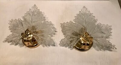Murano Glass Leaf Shaped Sconces, 1960s, Set of 2