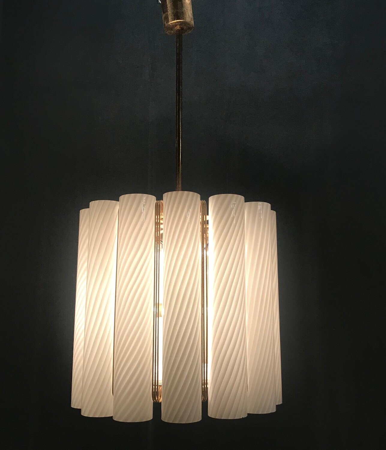 Murano Swirl Glass Chandelier by Paolo Venini for Murano, 1960s