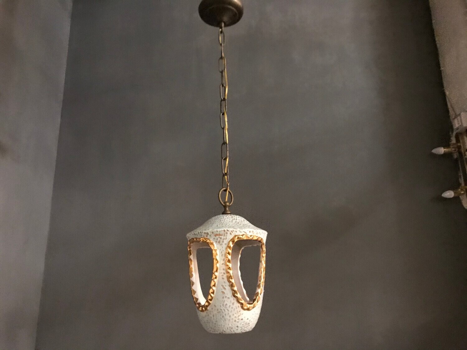 Italian Ceramic Ceiling Lamp, 1970s