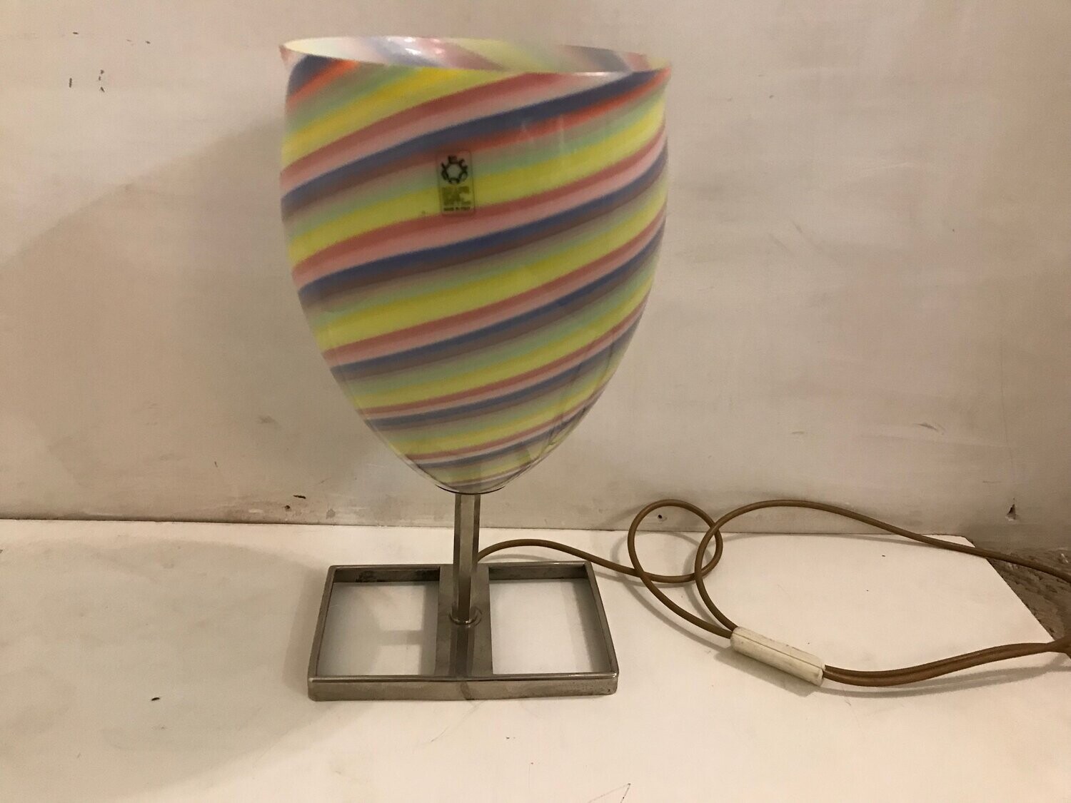 Vintage Italian Murano Glass Table Lamp from Leucos, 1970s