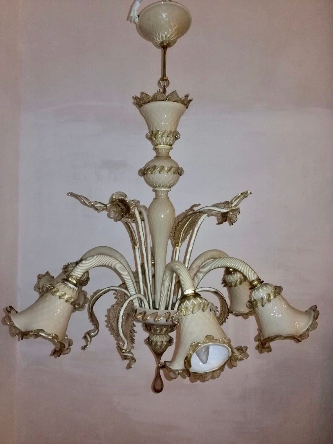 Vintage Italian Murano Glass Chandelier, 1960s