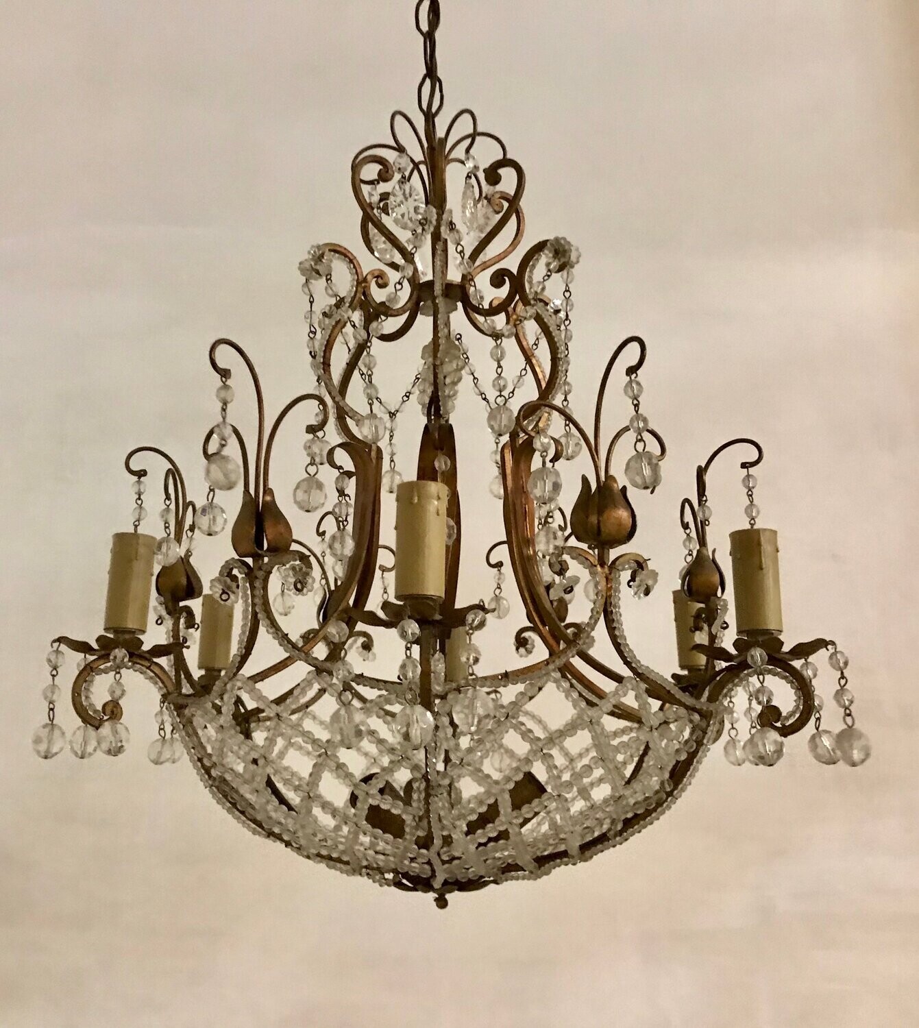 Vintage Crystal Beaded Chandelier