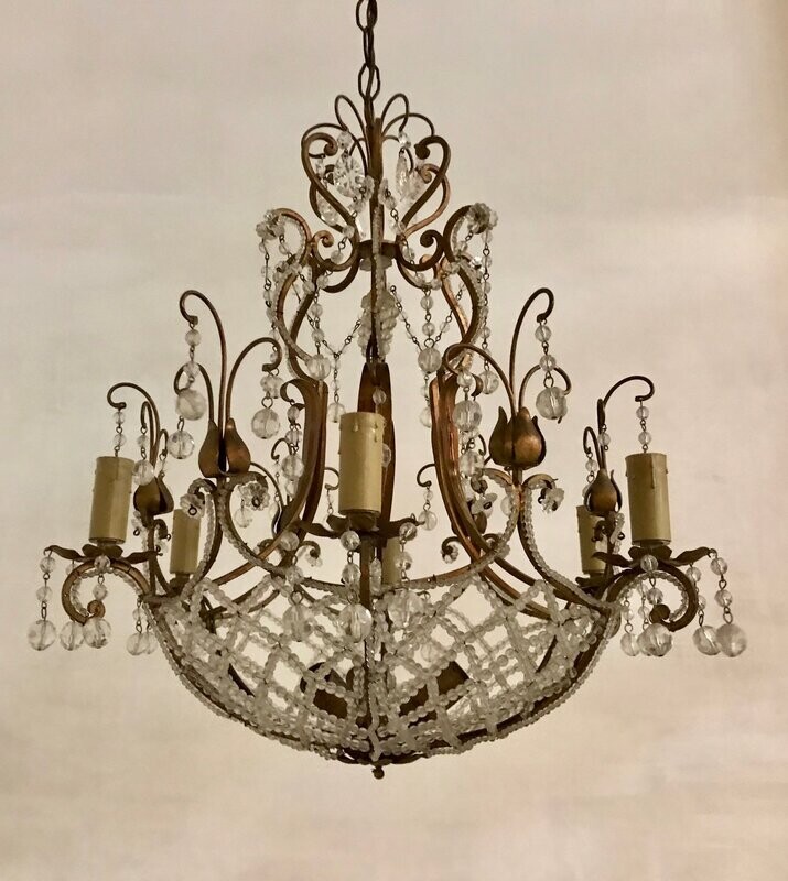 Vintage Crystal Beaded Chandelier